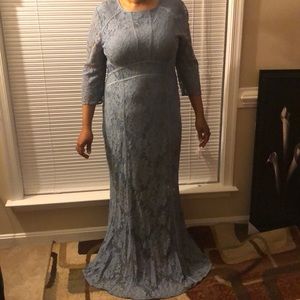 Blue floral lace gown